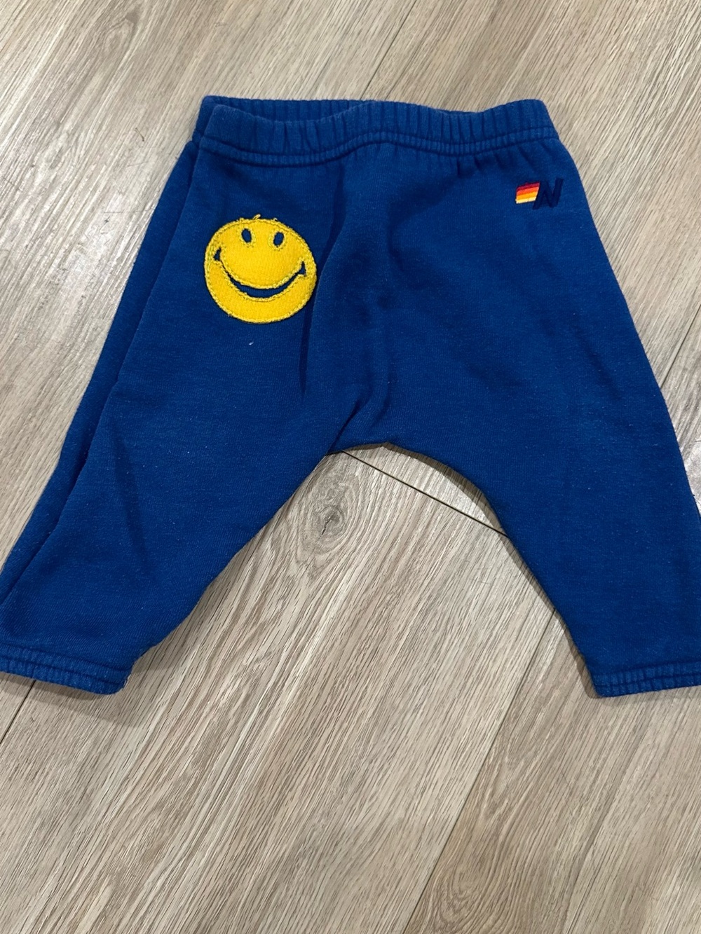Aviator Nation Navy Sweatpants with Yellow Smiley Patch